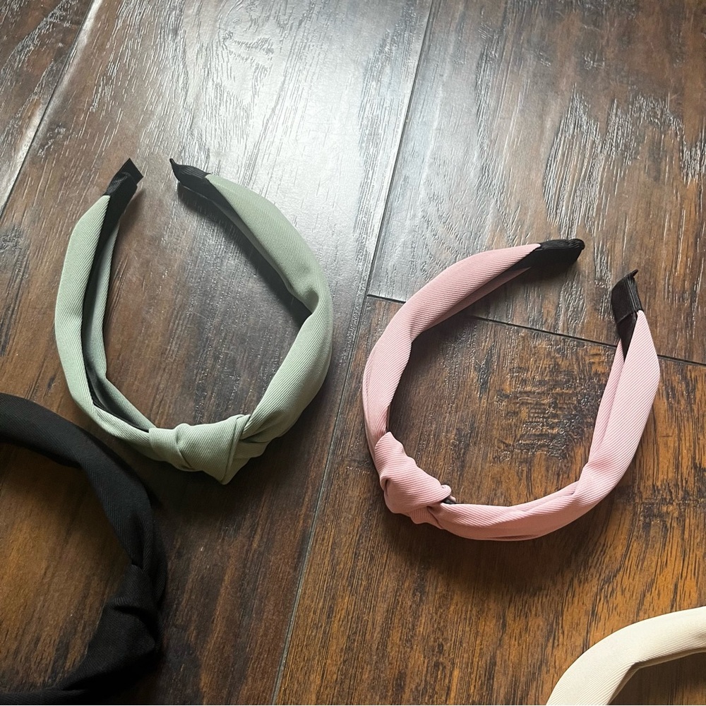 Stylish Women's Headband Set - Black, Pink, Green, Blue, Cream, Coral - knot - Picture 5 of 5